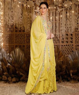 Yellow Frill Lehenga Set 2
