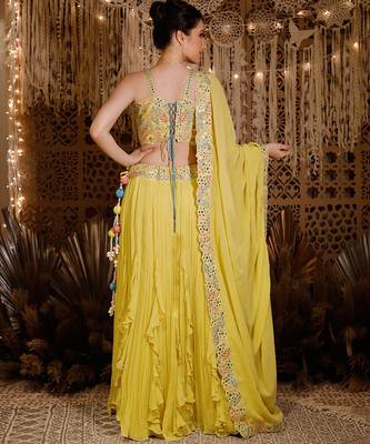 Yellow Frill Lehenga Set 3