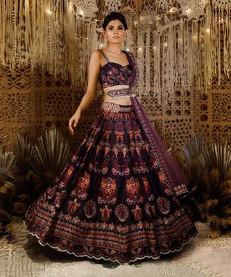 Purple Digital Lehenga Set Set 1
