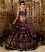 Purple Digital Lehenga Set Set