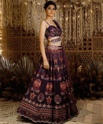 Purple Digital Lehenga Set Set 2