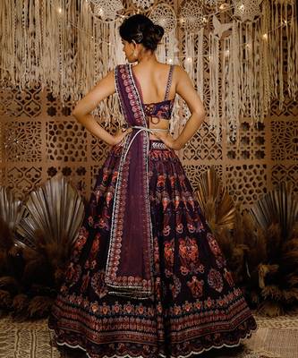 Purple Digital Lehenga Set Set 3