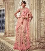 Powder Pink Ruffle Saree