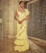 Yellow Ruffle Saree