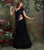 Black Ruffle Saree