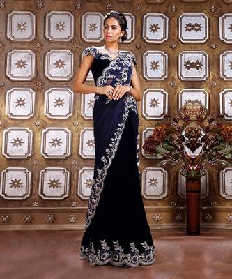 Midnight Blue Saree 1
