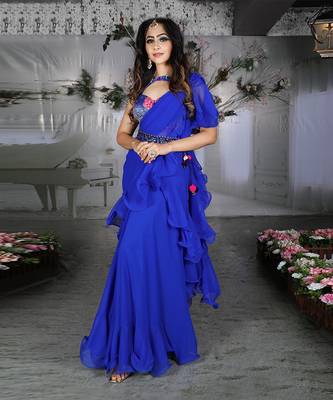 Midnight Blue Kyaarpaann Saree 1