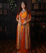 Orange Sunrise Jacket Saree