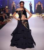 Midnight Blue Grecian Saree Lehenga Set