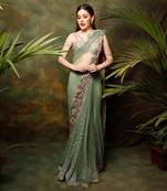 Pista Green Celadon Saree