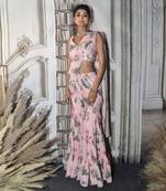 Pink Paradise Plazzo Saree