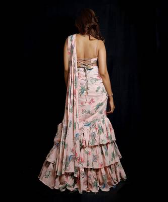 Pink Paradise Ruffle Saree 3
