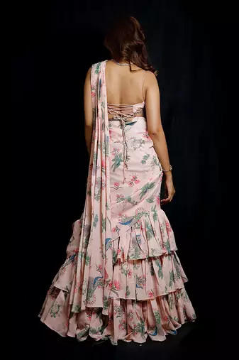 Pink Paradise Ruffle Saree