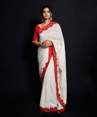 Red Shimmering Rouge Saree 2