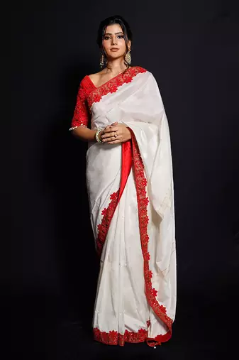 Red Shimmering Rouge Saree