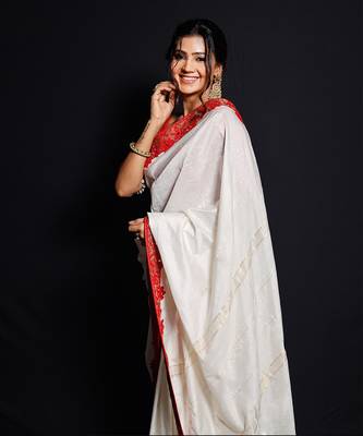 Red Shimmering Rouge Saree 3