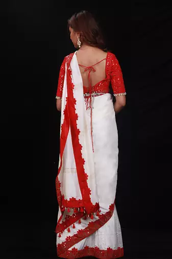 Red Shimmering Rouge Saree