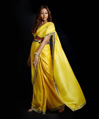 Yellow Phoolon Ki Haldi Saree 2