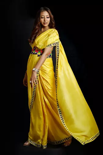 Yellow Phoolon Ki Haldi Saree
