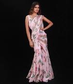 Pink Paradise Embroidered Palazzo Saree