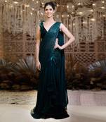 Green Shimmering Skirt Saree