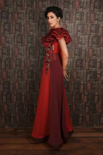Red Ruffle Gown