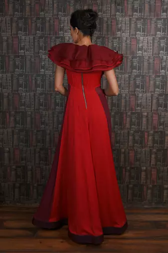 Red Ruffle Gown