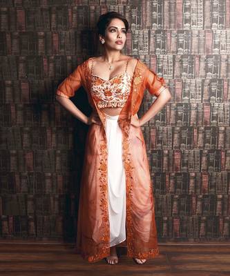 Orange Jacket Dhoti 1