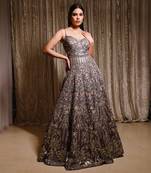 Grey Fusion Anarkali Gown