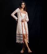 Ivory Garden Of Silk Colourful Jacket Dress