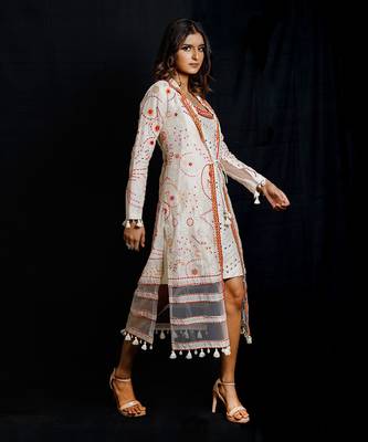 Ivory Garden Of Silk Colourful Jacket Dress 2