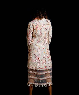 Ivory Garden Of Silk Colourful Jacket Dress 3