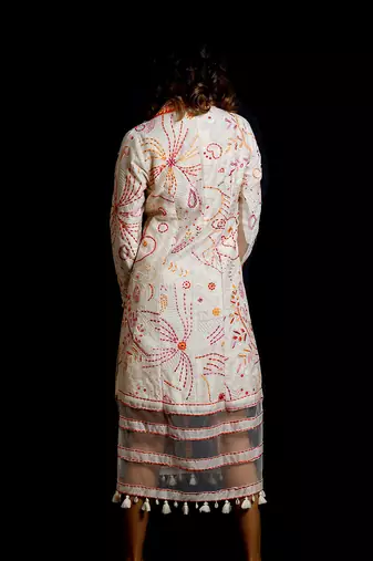 Ivory Garden Of Silk Colourful Jacket Dress