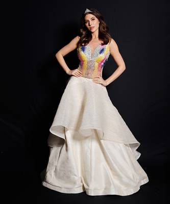 Ivory  Synchronized Scintillation Gown 1
