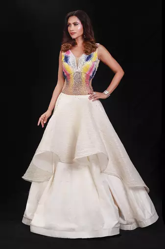 Ivory  Synchronized Scintillation Gown