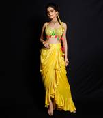 Yellow Phoolon Ki Haldi Dhoti Set