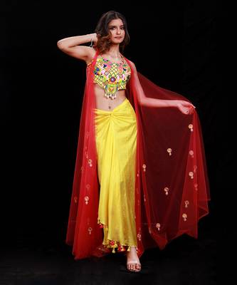 Yellow Phoolon Ki Haldi Skirt Set 3