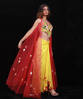 Yellow Phoolon Ki Haldi Skirt Set 4
