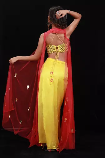 Yellow Phoolon Ki Haldi Skirt Set
