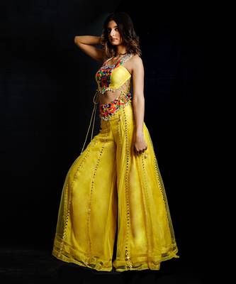Yellow Phoolon Ki Haldi Palazzo Set 2