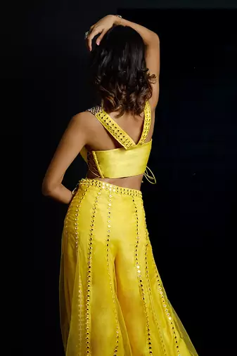 Yellow Phoolon Ki Haldi Palazzo Set