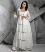 Ivory Gota Plazzo Jacket Set