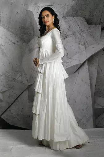 Ivory Gota Plazzo Jacket Set