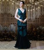 Green Shimmering Gown Saree