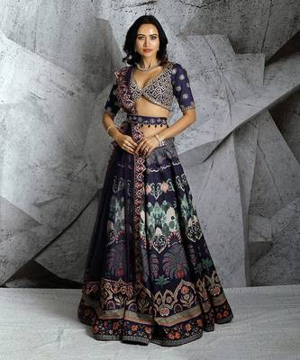 Purple Floral Paradise Lehenga Set 1