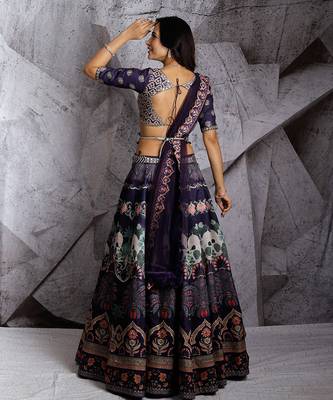 Purple Floral Paradise Lehenga Set 3