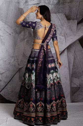 Purple Floral Paradise Lehenga Set