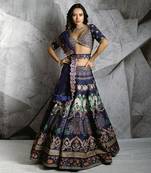 Blue Floral Paradise Lehenga Set