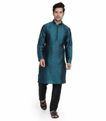 JACQUARD PRINTED STITCHED KURTA & PYJAMA
