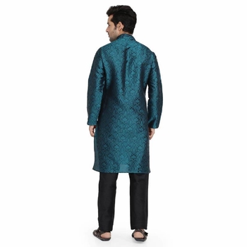 JACQUARD PRINTED STITCHED KURTA & PYJAMA 3